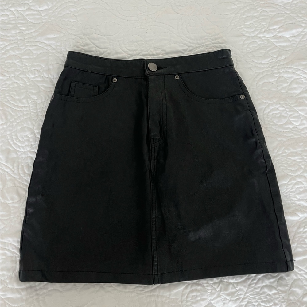 H&M Divided Faux Leather Skirt